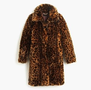 J.Crew Leopard Print Faux Fur Coat